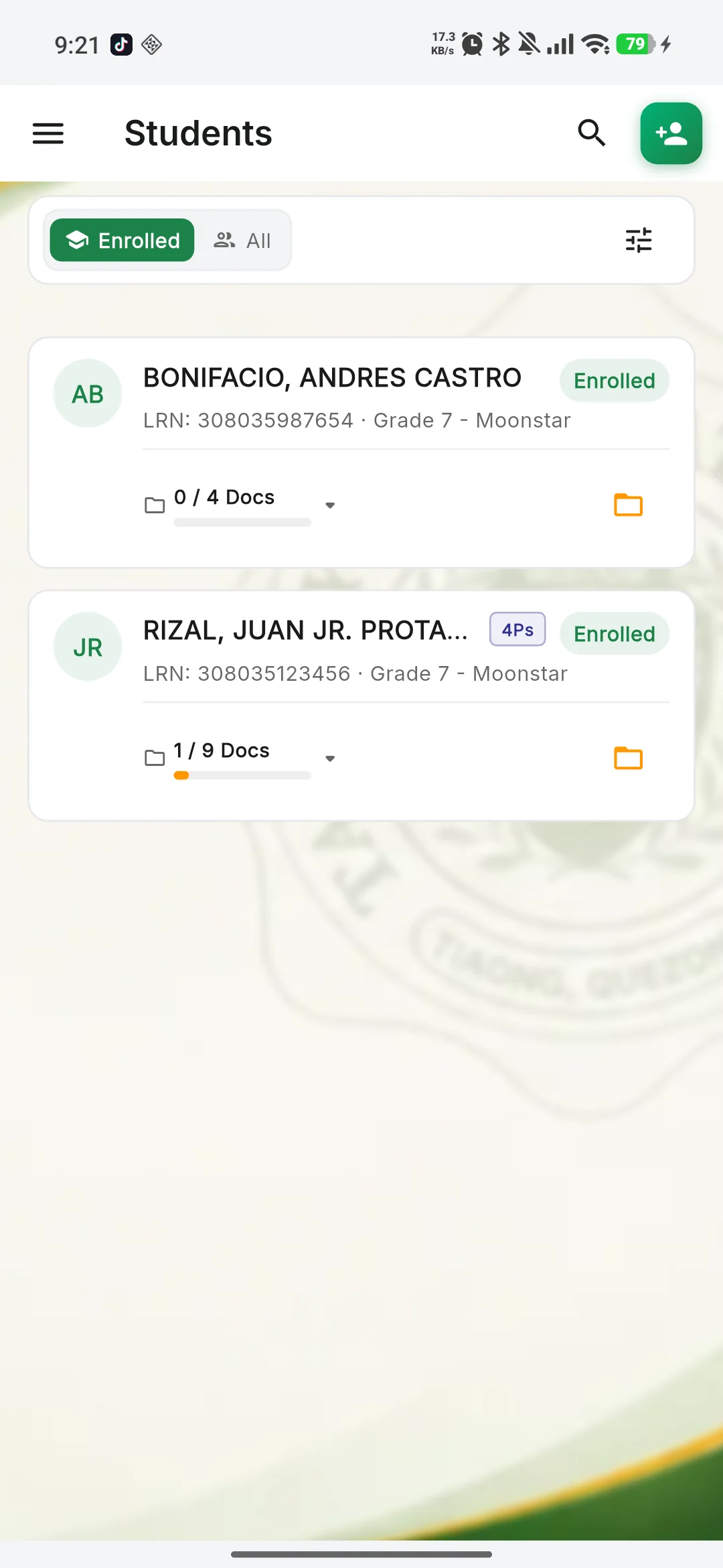 Android Student List